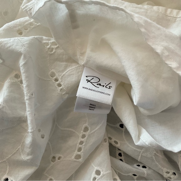 RAILS White Eyelet Long-Sleeve Peasant Dress-NWOT - Picture 13 of 15